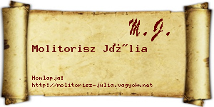 Molitorisz Júlia névjegykártya